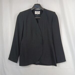 Kasper For A.S.L. Blazer Women's Size 6 Black Shoulder Pads *